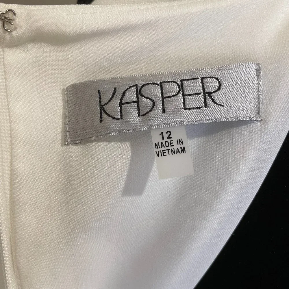 Kasper Women's Sleeveless Sheath Dress Career Formal sz 12 White NWOT - Picture 2 of 6